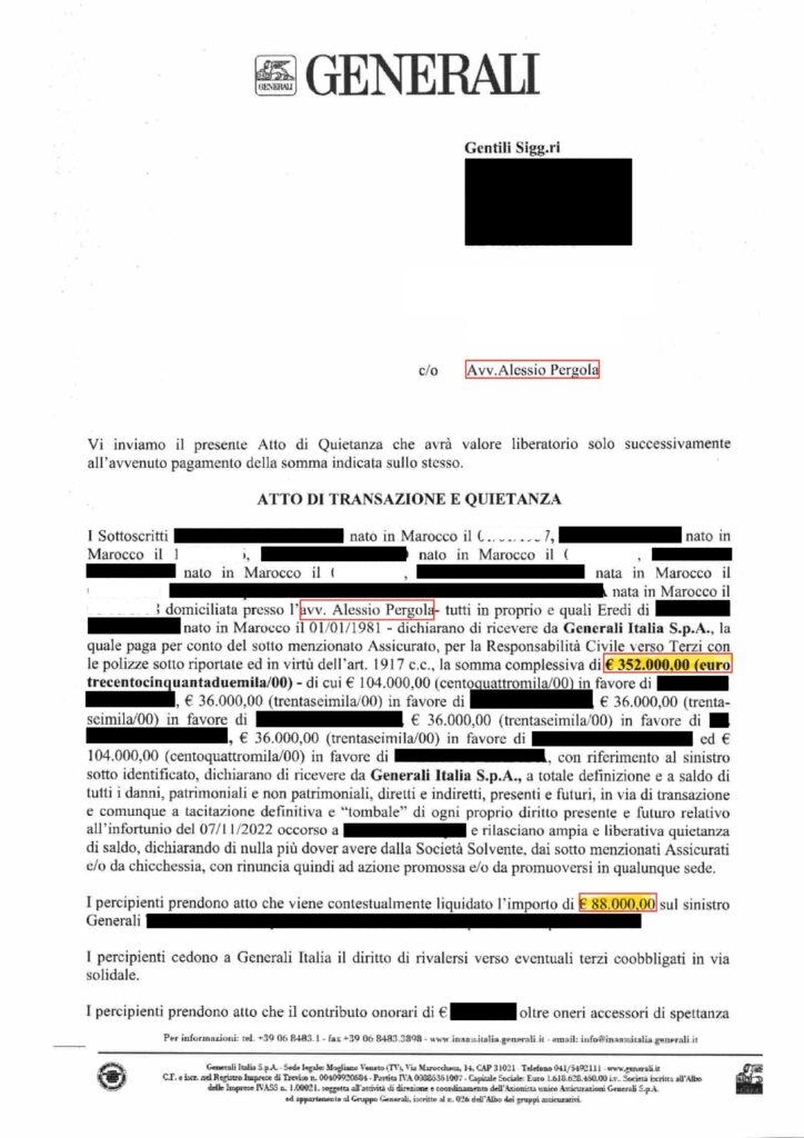 Risarcimento infortunio sul lavoro mortale